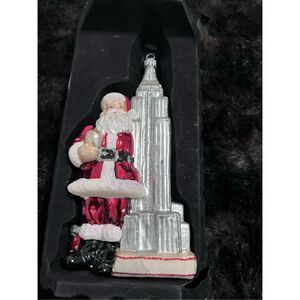 Trimester Dillard’s Santa Empire State Handblown Glass Ornament Christmas